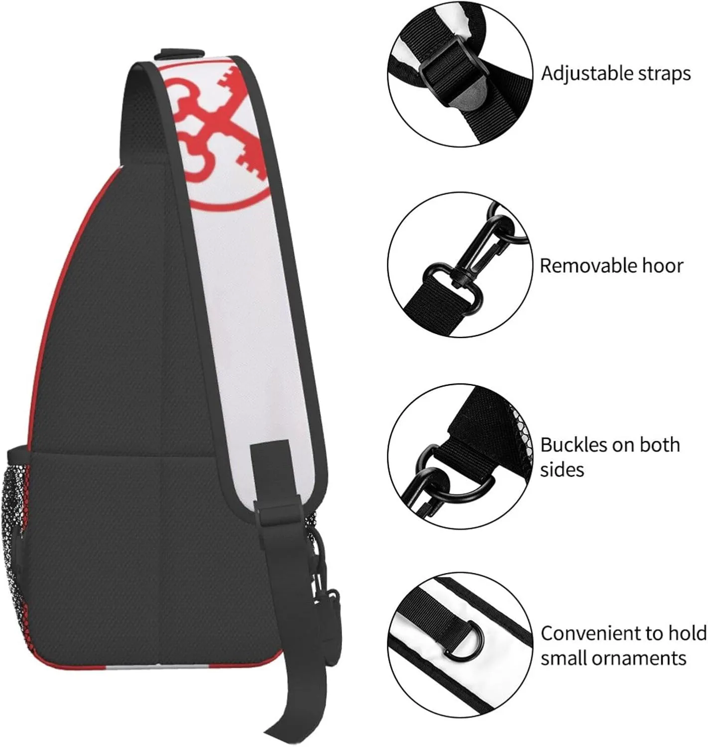 Flag Of Leiden Small Crossbody Backpack Sling Bag For Men Women Mini One Shoulder Chest Bags Gym Sport Travel Hiking Daypack