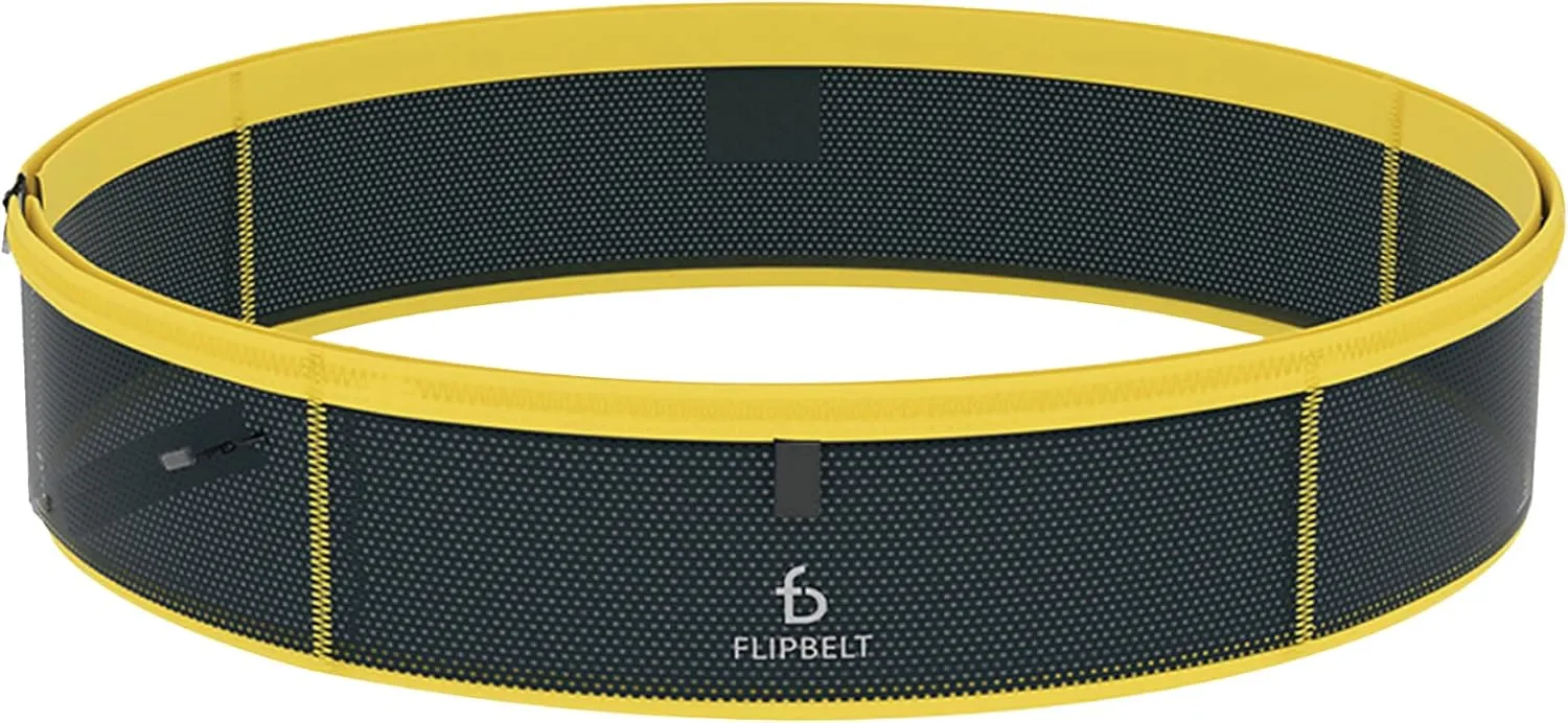 FlipBelt Lightweight Running Air Belt, Fitness and Running Fanny Pack for Women and Men, Non Chafing Waist Band Pack for Phone, Keys, Money, Moisture Wicking Storage Belt, USA Company