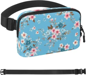 Floral Art Pattern Belt Bag for Men and Women Fanny Pack,Belt Bag with Adjustable Strap,Fashion Crossbody Everywhere Belt Bag for Travel Outdoors Running Hiking
