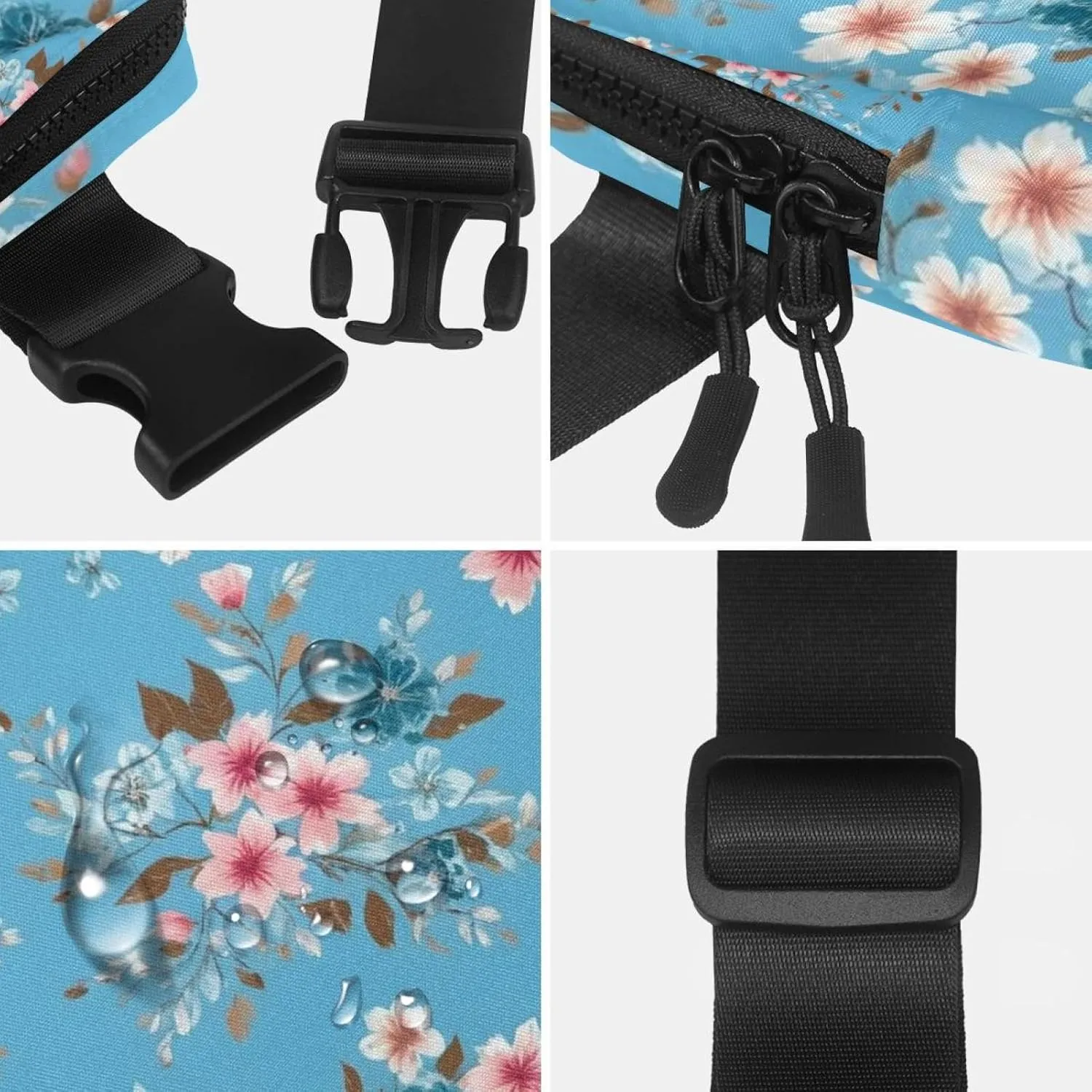 Floral Art Pattern Belt Bag for Men and Women Fanny Pack,Belt Bag with Adjustable Strap,Fashion Crossbody Everywhere Belt Bag for Travel Outdoors Running Hiking