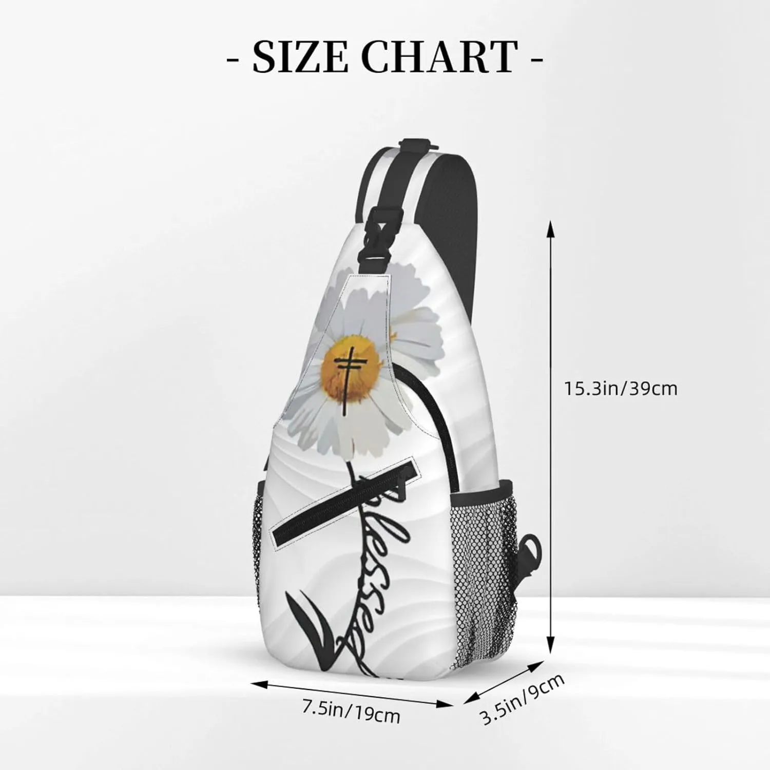 Flower Crossbody For Men Women Sling Chest Bag Shoulder Bag Lightweight One Strap Backpack Multipurpose Travel Hiking Daypack