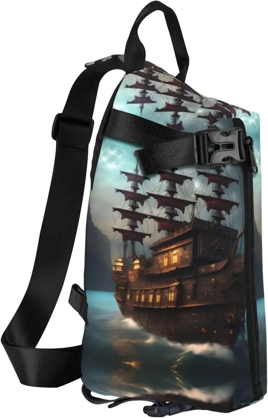 Flower Diamond Paintings Print Lightweight Adjustable Crossbody Backpack Daypack For Men,Women Sling Bag