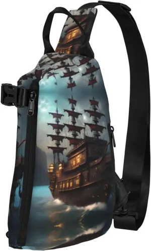 Flower Diamond Paintings Print Lightweight Adjustable Crossbody Backpack Daypack For Men,Women Sling Bag