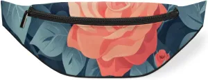 Flowers Roses Crossbody Fanny Pack Waist Bag with Adjustable Strap Hip Pack for Sports Festival Workout Traveling Running Casual