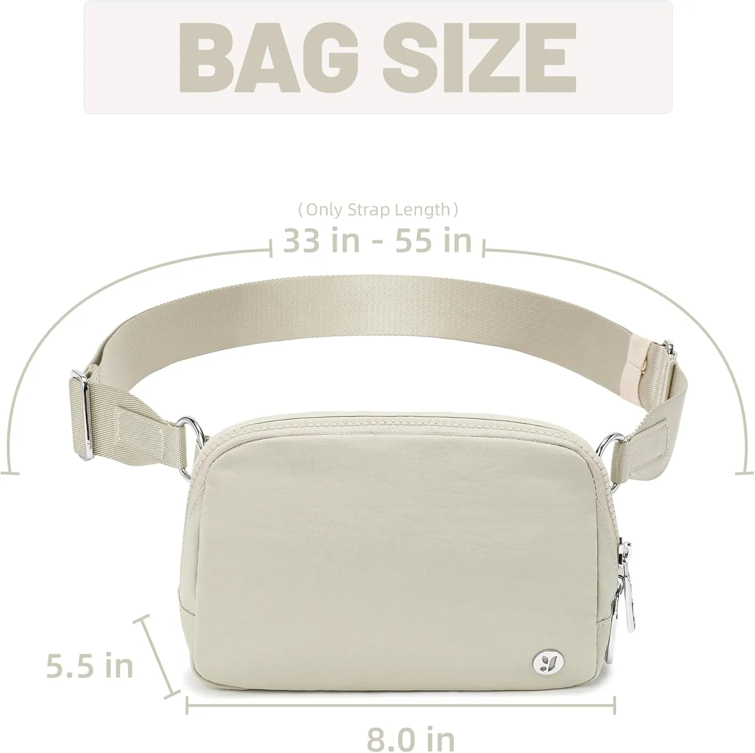 FODOKO Unisex Two-way Zipper Belt Bag
