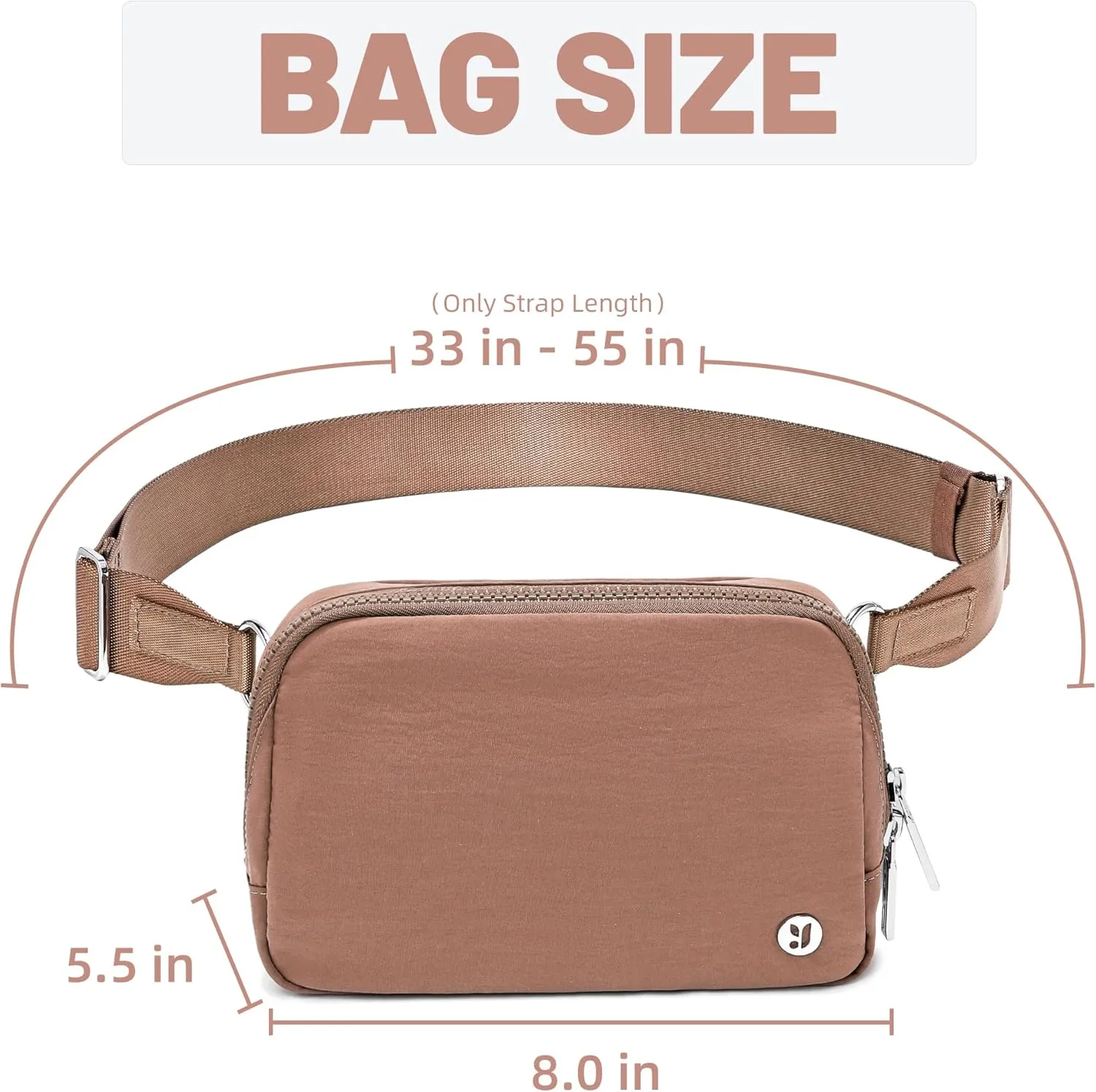 FODOKO Unisex Two-way Zipper Belt Bag