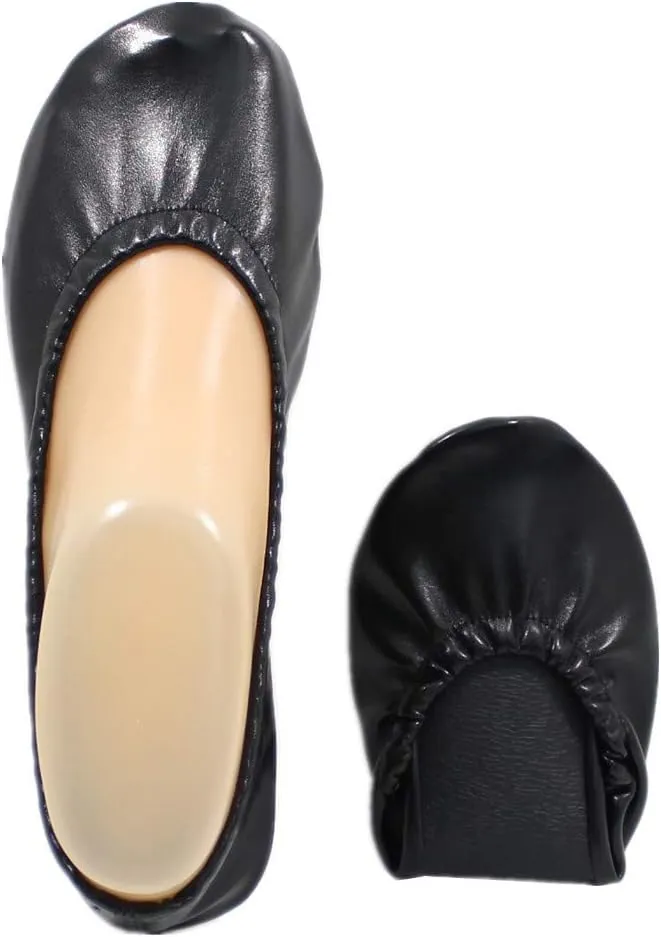 Foldable Shoes Travel Ballet Flats with Expandable Tote Bag for High Heels Folding Womens Shoes
