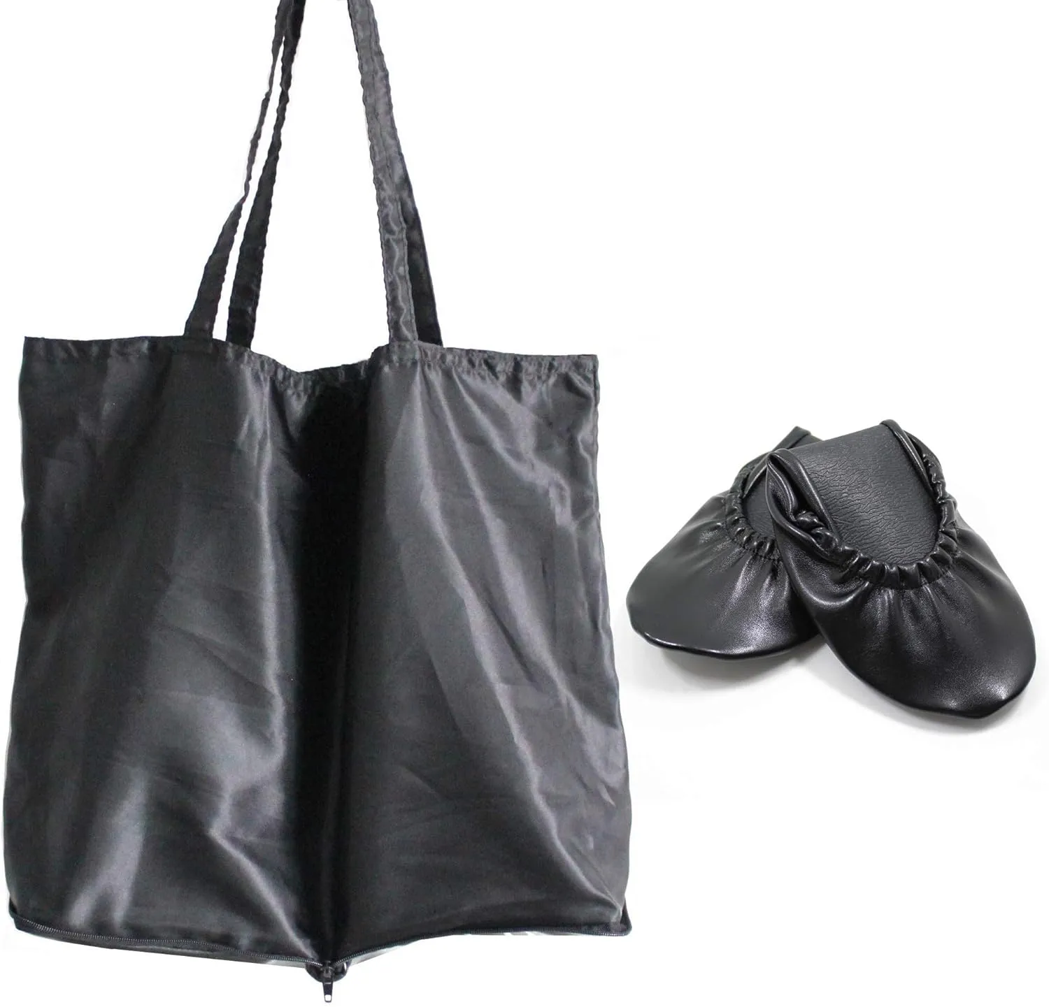 Foldable Shoes Travel Ballet Flats with Expandable Tote Bag for High Heels Folding Womens Shoes