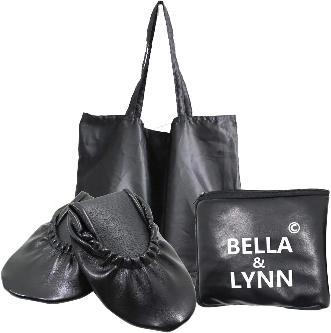 Foldable Shoes Travel Ballet Flats with Expandable Tote Bag for High Heels Folding Womens Shoes