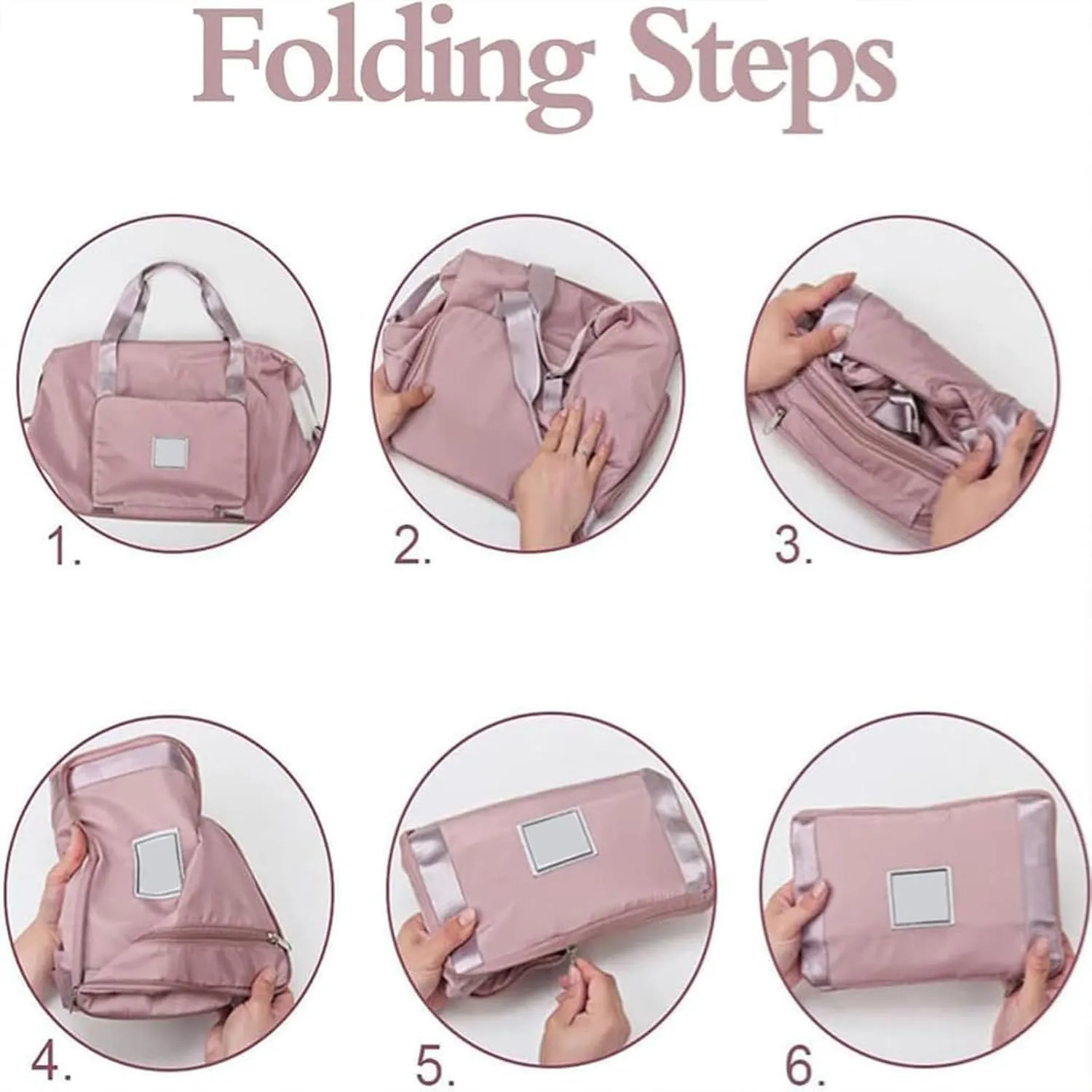 Foldable Travel Bag Expandable, Wealthyn High-Capacity Double-Layer Wet Separation Travelling Bag (Light Purple)
