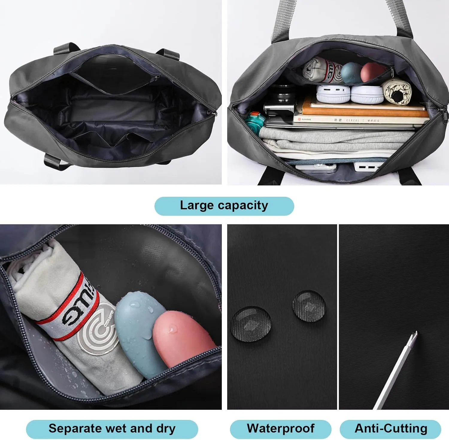 Foldable Travel Bag Expandable,Rolling Duffle Bags with Wheels,Weekender with Rolling Wheels