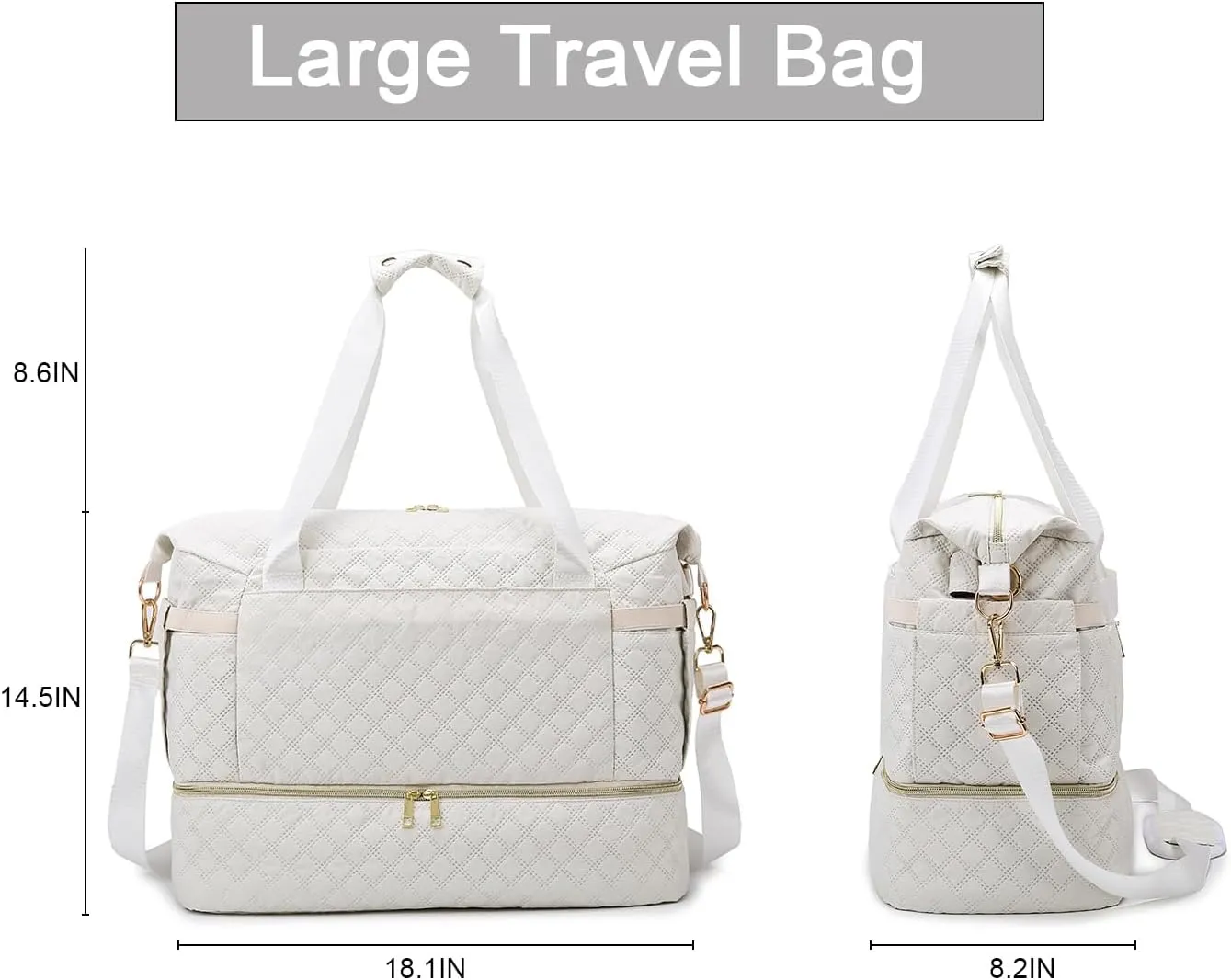Foldie Travel Bag Expandable Weekender Bags for Women, Large Carry On Bag with USB Port, Overnight Bag with Shoes Compartment