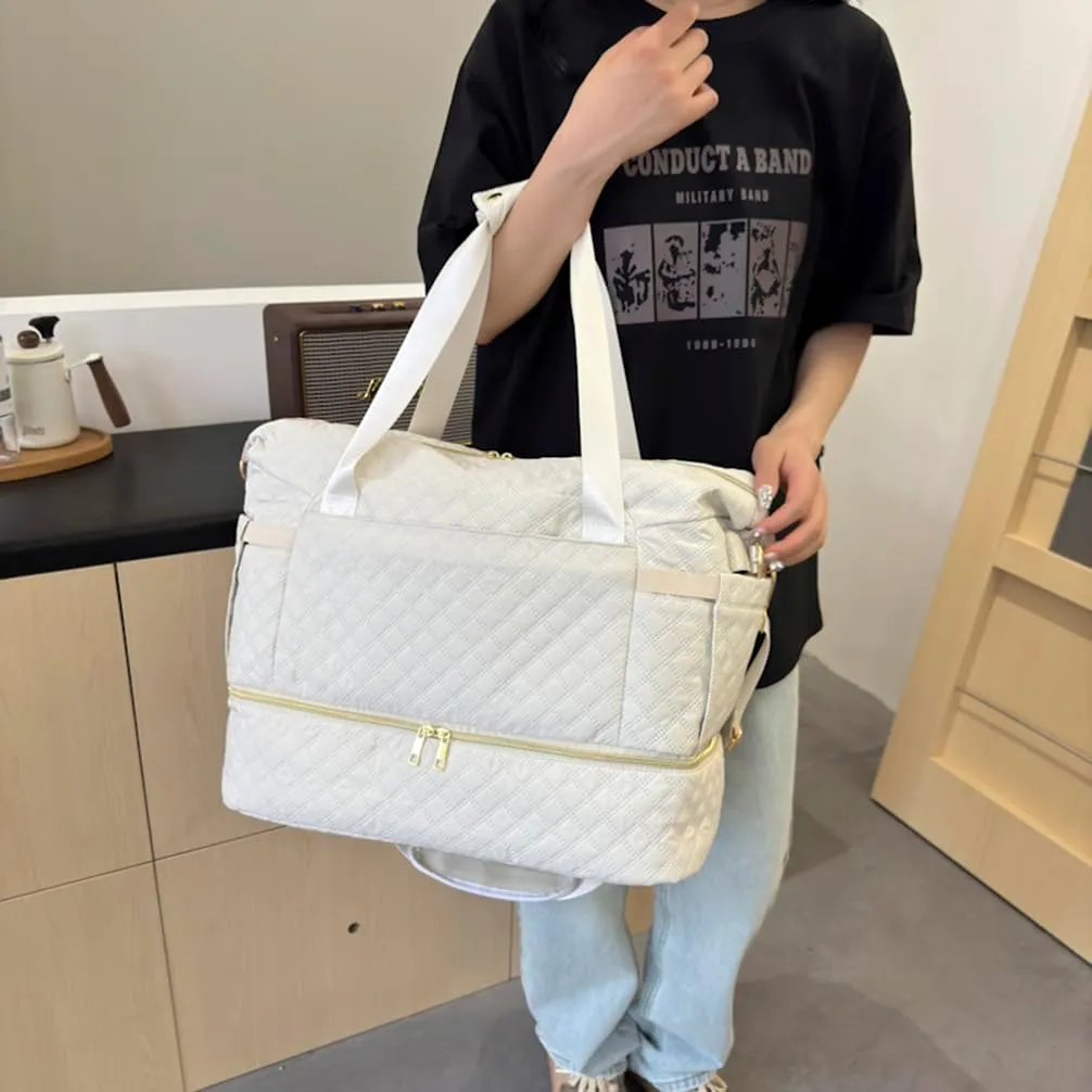 Foldie Travel Bag Expandable Weekender Bags for Women, Large Carry On Bag with USB Port, Overnight Bag with Shoes Compartment
