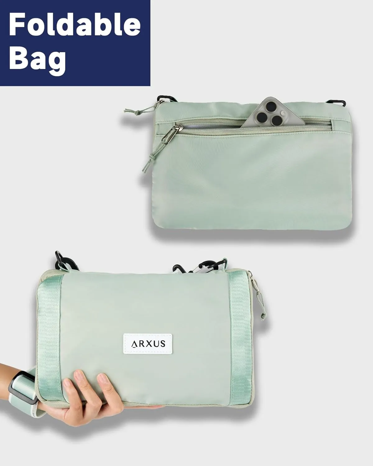 Folding Travel Bag Carry on Bags for Airplanes with Detachable Adjustable Shoulder Strap Light Weight Travel Duffle Bag for Women with Suitcase Sleeve 17x11x9 inch
