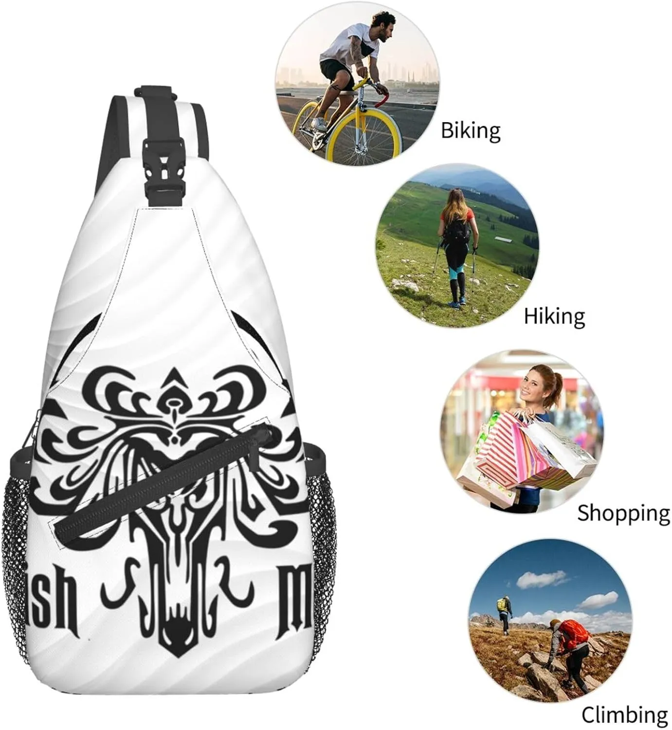 Foolish Mortal Crossbody Backpack Chest Shoulder Bag Lightweight One Strap Travel Hiking Daypack