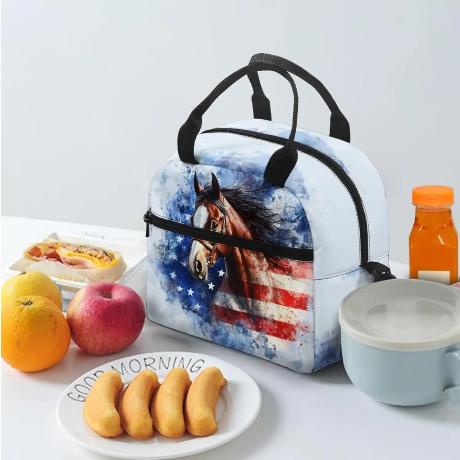 FOR U DESIGNS Horse Backpack for Kids 3 in 1 Backpacks for Girls Teenagers Elementary School Bag with Lunch Bag 4th Grade Book Bags for Girls 8-12 Kawaii Travel Daypack