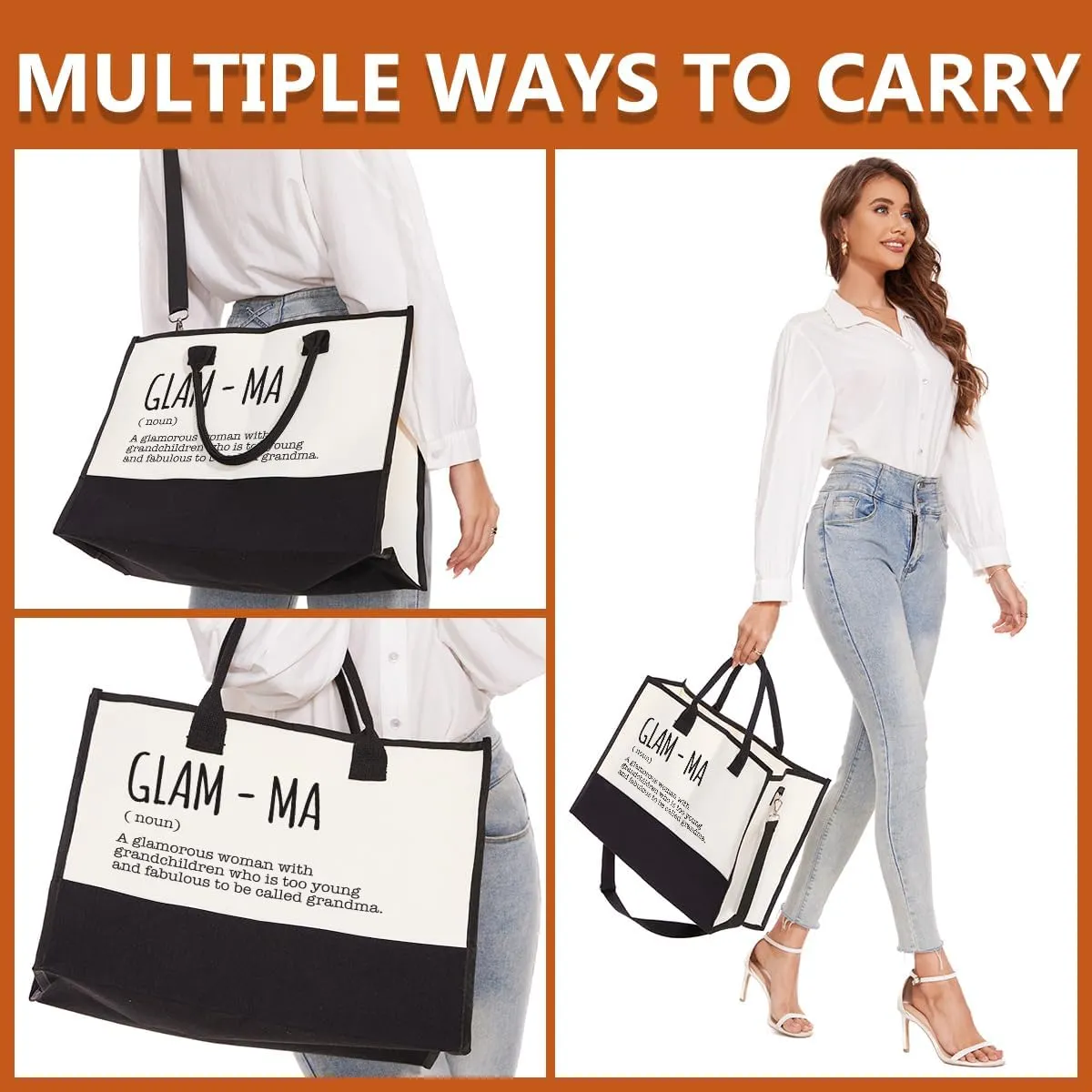 FORBIDDEN PAPER Mothers Day Grandma Mimi Yaya Retirement Dance Aunt Travel Book Witchy Gifts for Women Tote Bag & Makeup Bag