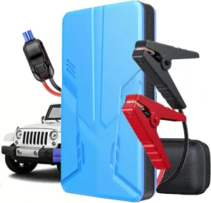FOTON Car Jump Starter 30000mAh Power Bank Portable Battery Pack Starting Device Smart Clip Circuit Protection for Vehicle SUV 600Amp (7L Gasoline & 5.5L Diesel) 12v Emergency Auto Booster (Blue)