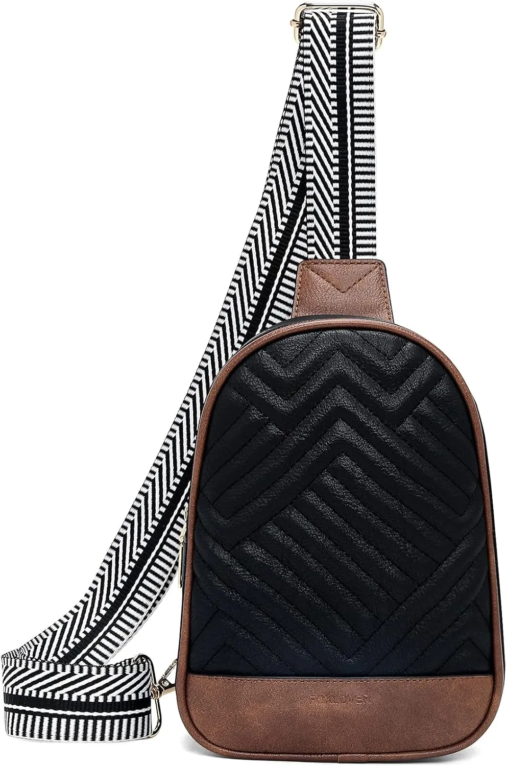 FOXLOVER Quilted Small Sling Bag for Women Leather Crossbody Bags Fanny Pack Chest Bag for Travel