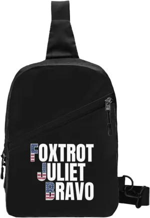 Foxtrot Juliet Bravo Fjb Sling Bag Unisex Crossbody Bag Casual Chest Bag Adjustable Sling Backpack Daypack For Travel Hiking Skiing Workout Running Cycling
