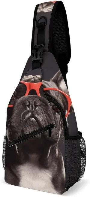 French Bulldog Crossbody Sling Bag for Women Men Sling Backpack Travel Chest Bag Pack Man Purse Shoulder Bags Daypack for Travel Hiking Cycling