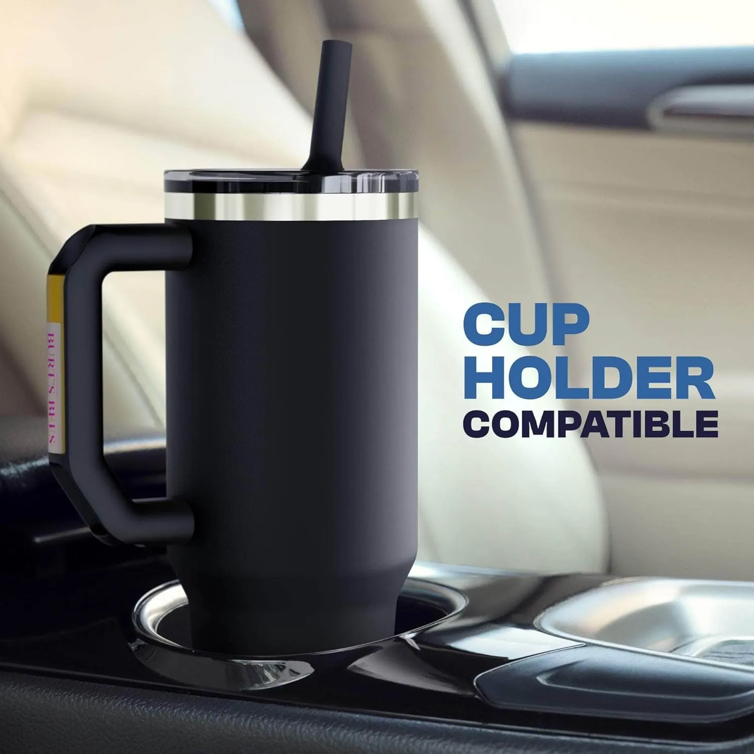 Frost Buddy Thicc Buddy - 40 oz Stainless Steel Vacuum Insulated Tumbler with Lid and Straw for Water - Travel Mug Cupholder Friendly - Gifts for Women Men Him Her (Ballet Slipper)