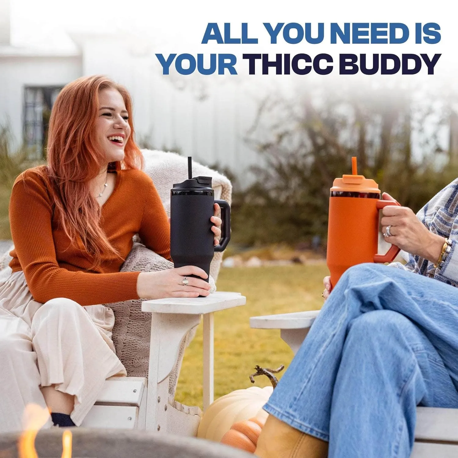 Frost Buddy Thicc Buddy - 40 oz Stainless Steel Vacuum Insulated Tumbler with Lid and Straw for Water - Travel Mug Cupholder Friendly - Gifts for Women Men Him Her (Ballet Slipper)