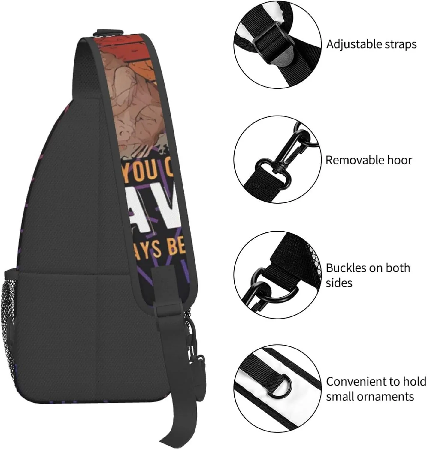Funny Beavers Always Be Yourself Unless You Can Be A Beavers Crossbody For Men Women Sling Chest Bag Shoulder Bag Lightweight One Strap Backpack Multipurpose Travel Hiking Daypack