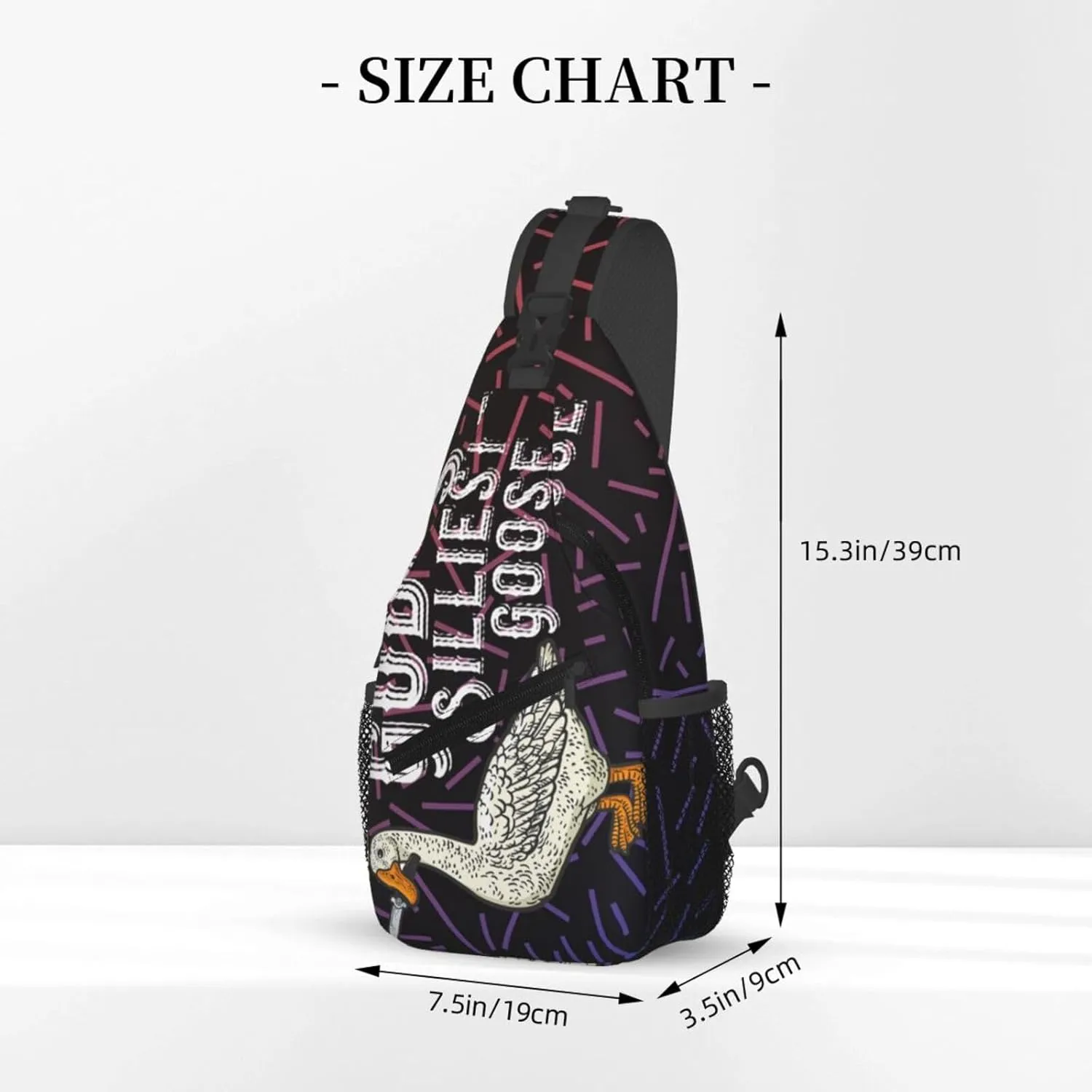 Funny Goose Crossbody For Men Women Sling Chest Bag Shoulder Bag Lightweight One Strap Backpack Multipurpose Travel Hiking Daypack
