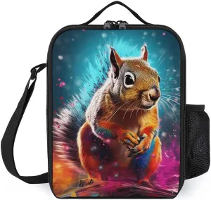 FunnyStar Graffiti Cute Chipmunk Lunch Tote Bag Insulated Reusable Portable Lunch Box for Office Work Picnic