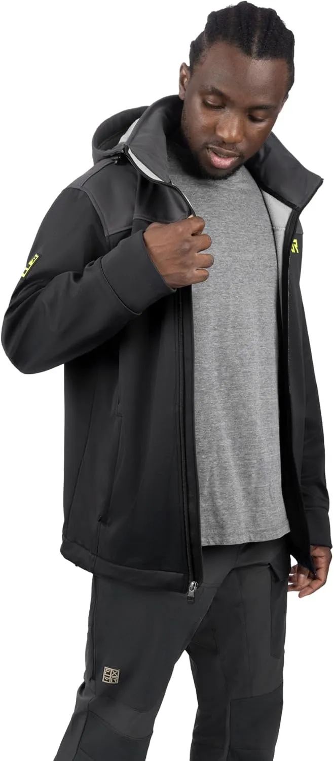 FXR Men's Renegade Softshell Jacket 2025 (Black/Hi Vis - Large)