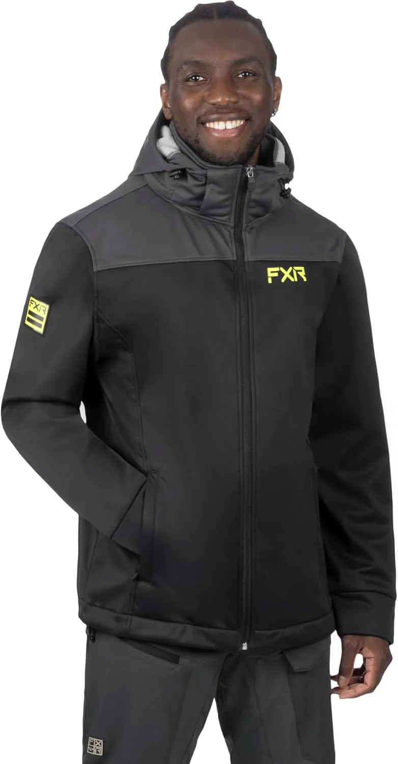 FXR Men's Renegade Softshell Jacket 2025 (Black/Hi Vis - Large)
