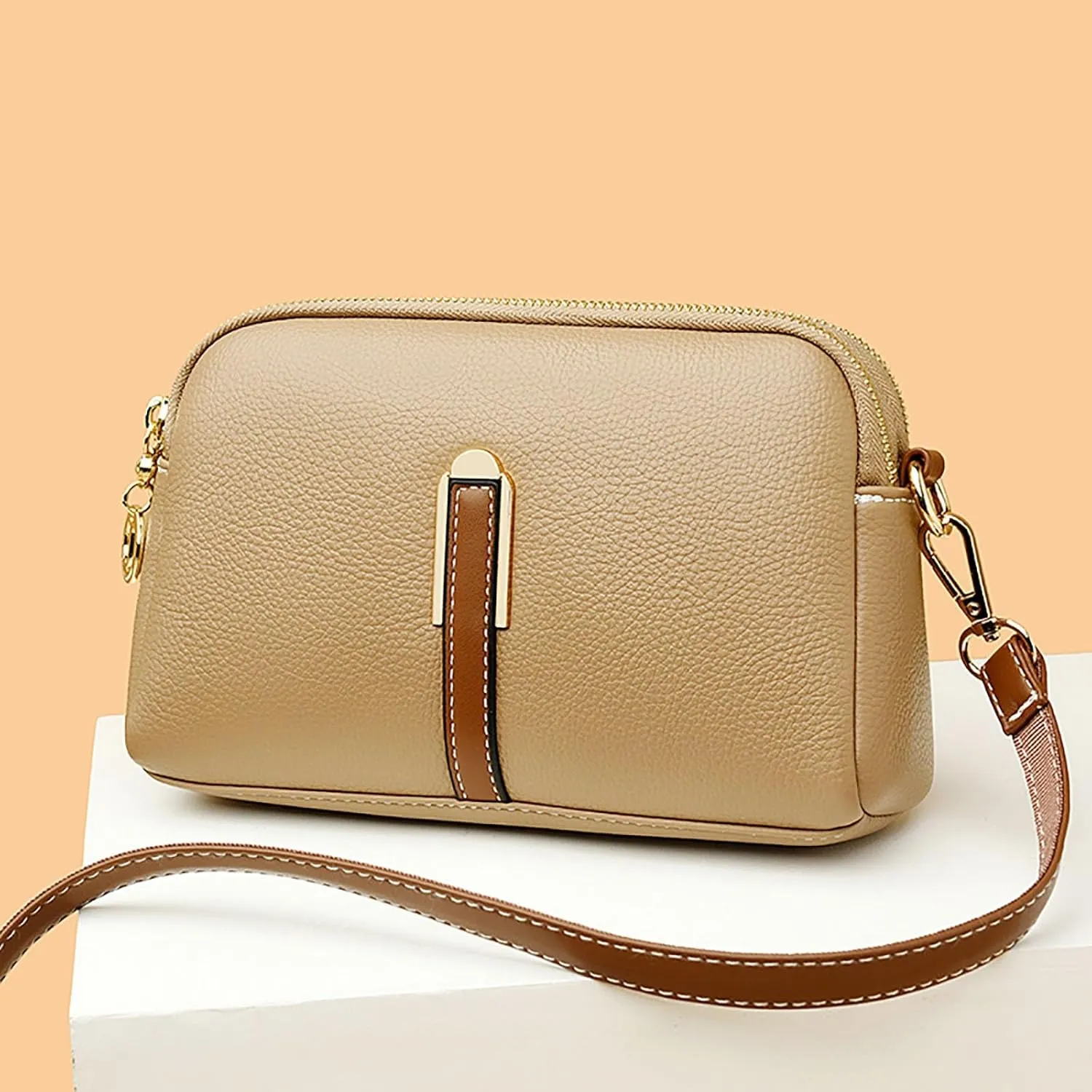 FZVYD Hobo Crossbody Bags for Women,Crossbody Purses for Women Casual Adjustable Strap Ladies Shoulder Bag PU Leather Shoulder Bag 2024 Fashion Handbags Khaki #2
