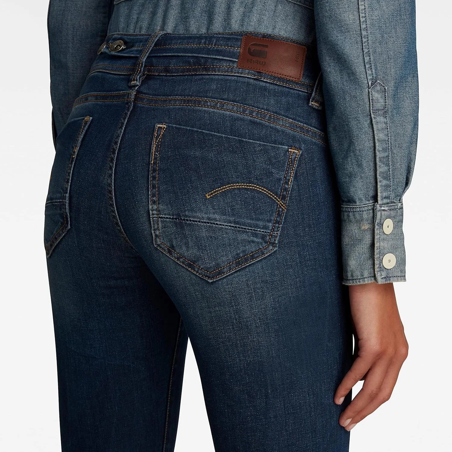 G-STAR Raw Women's Midge Saddle Mid Rise Bootleg Fit Jean in Maidu Stretch