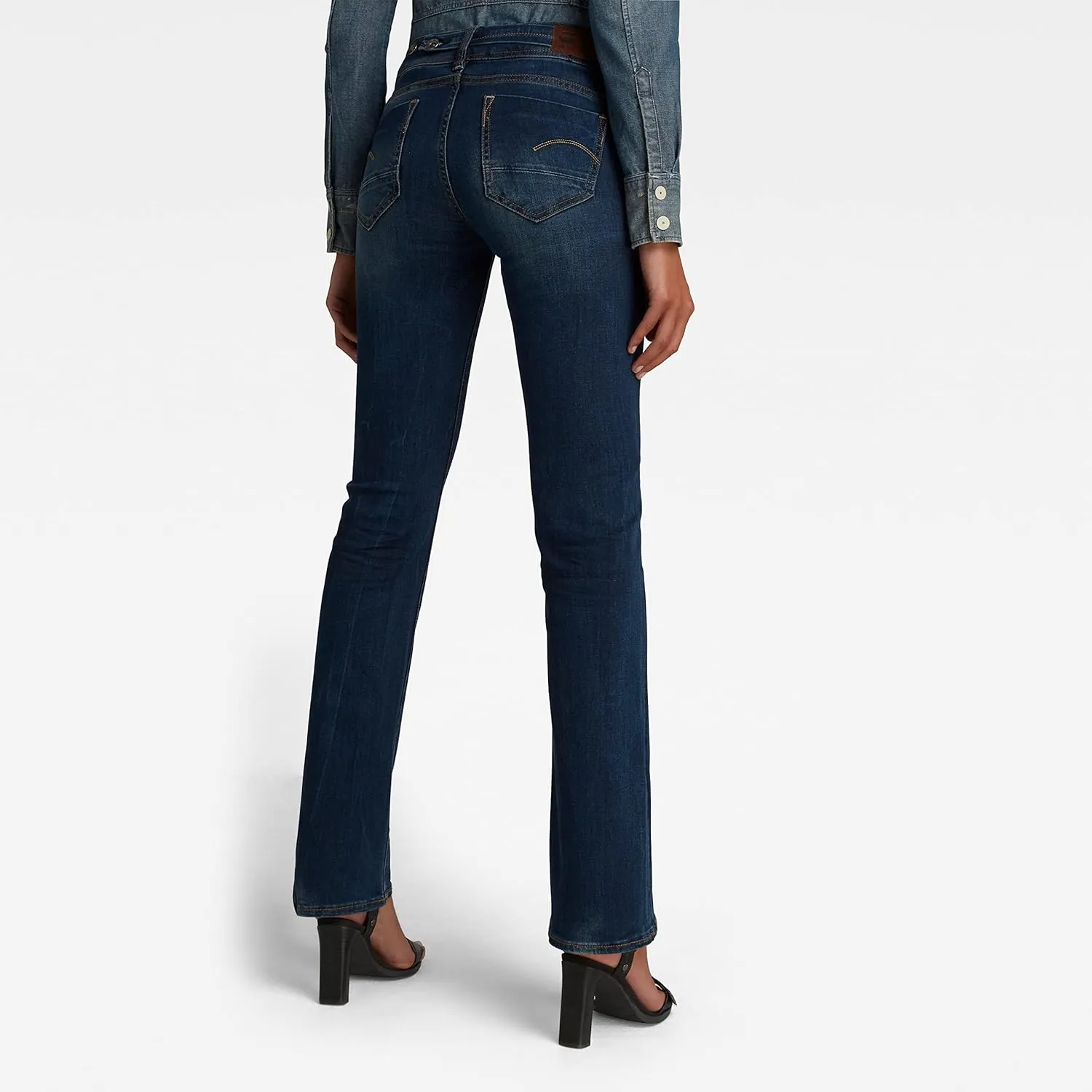 G-STAR Raw Women's Midge Saddle Mid Rise Bootleg Fit Jean in Maidu Stretch
