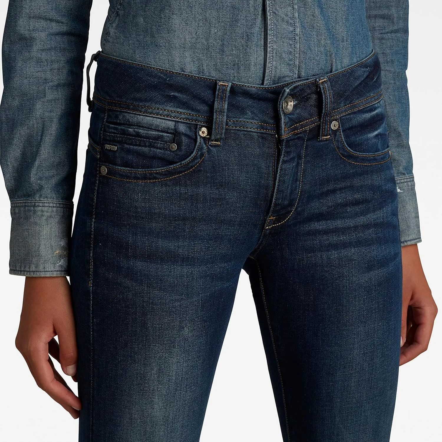 G-STAR Raw Women's Midge Saddle Mid Rise Bootleg Fit Jean in Maidu Stretch