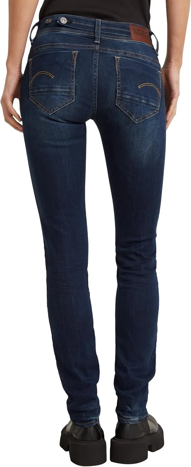 G-STAR RAW Women's Midge Saddle Mid Rise Straight Fit Jeans