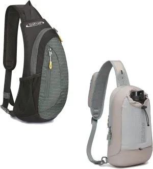 G4Free Sling Bags Men Women Shoulder Backpack Lightweight Crossbody Backpack for Travel Sports Running Hiking (Black Grey)