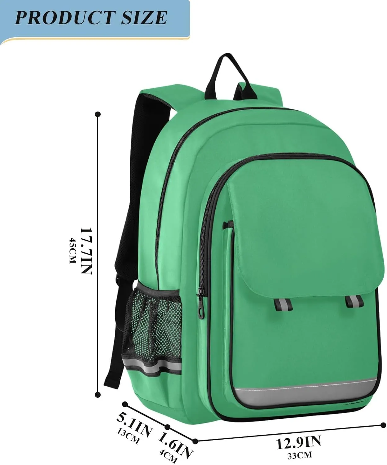 GAIGEO Medium Sea Green Kids Backpack, Book Bags for School, Large Capacity Backpack with Lots of Pockets, Girls Backpack