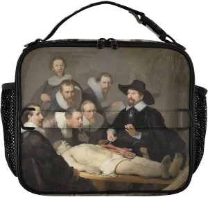 GAIGEO Rembrandt Anatomy Lesson Dr. Nicolaes Tulp Lunch Box Girls Women Lunch Bag Kids Mens Lunchbox for Work Soft Cooler Bag Insulated with Adjustable Shoulder Strap