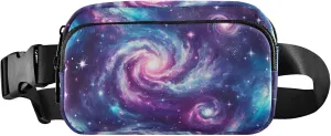 Galaxy Fanny Pack for Women Flower Hip Bag Belt Pouch Waterproof Crossbody Waist Bag