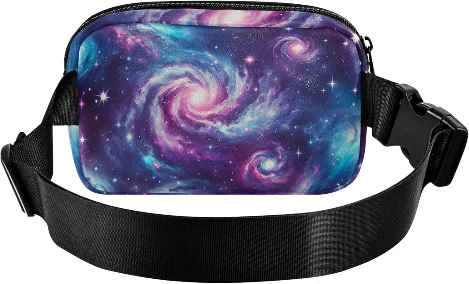 Galaxy Fanny Pack for Women Flower Hip Bag Belt Pouch Waterproof Crossbody Waist Bag