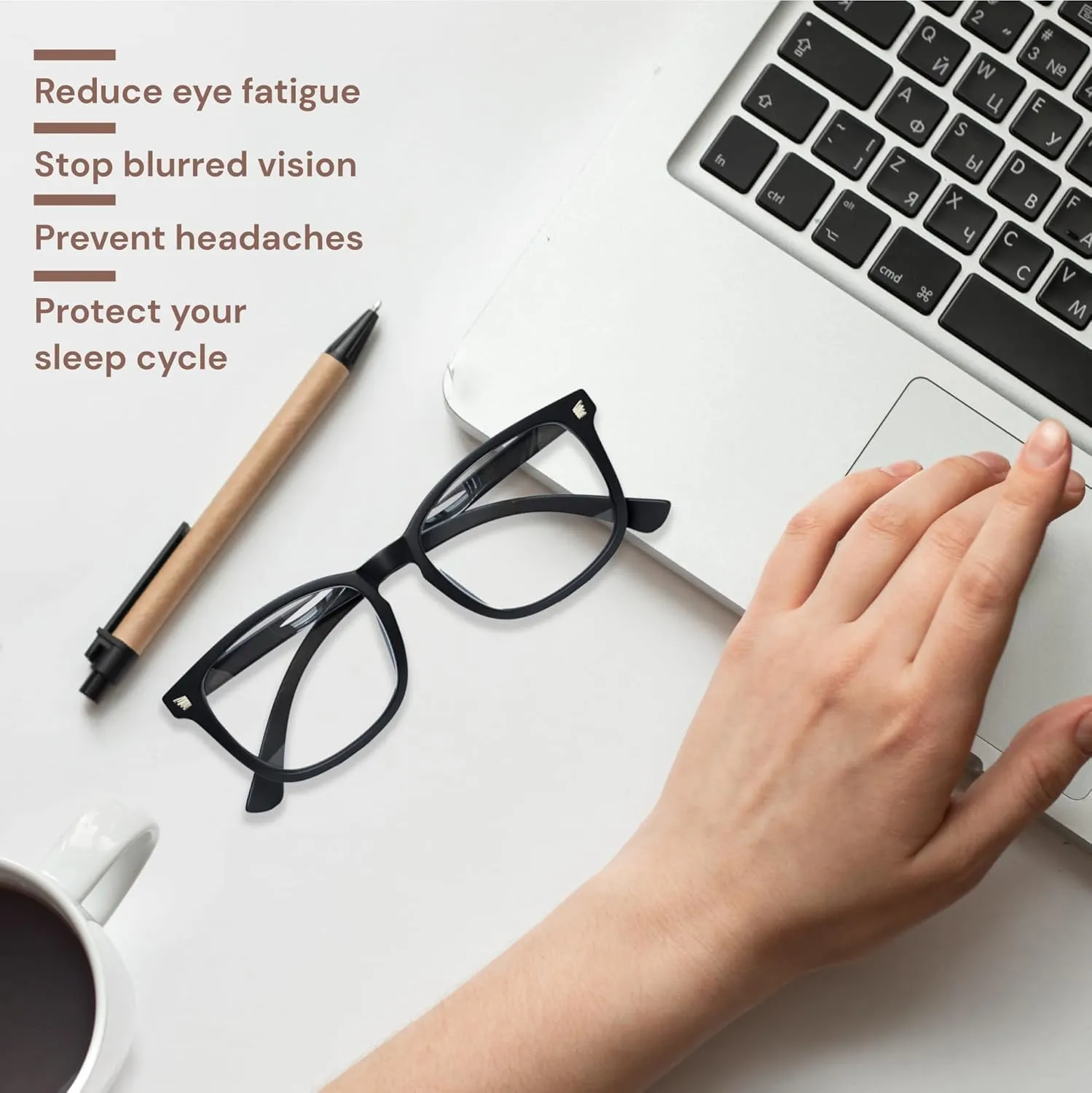 Gaoye Stylish Blue Light Glasses for Woman - Computer Glasses 99% Blue Light Blocking - Lightweight TR90 Frames - 3 pack