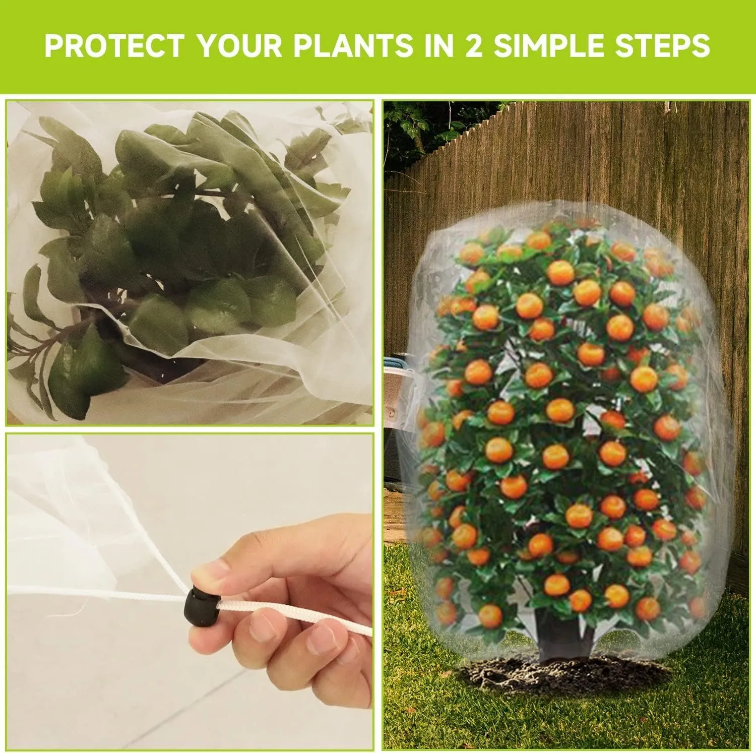 Garden Plant Mesh Netting Blueberry Bushes Protection Netting Covers Bags, Tomato Vegetables Fruit Trees Protective Cover Bags Plant from Insect Bird Eating 4 Pack 2 Size
