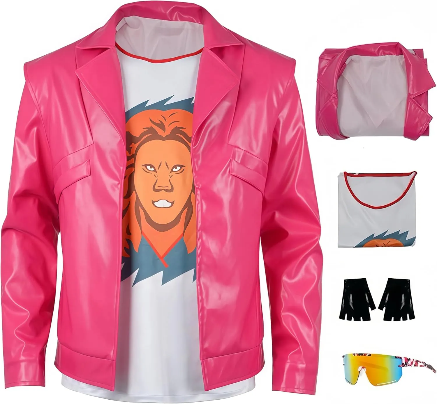 Garrett Garrison Leather Jacket with Fringes Garrett the Garbage Man Garrison Cosplay Costume Set for Halloween