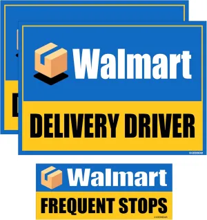 GEEKBEAR Walmart Driver Car Magnet - Eye-Catching, Reflective, Weather-Resistant - Set of 3