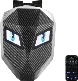 Gelrova LED Backpack with Eyes, Motorcycle Backpack Travel and Camping Storage Bag, Carbon fibre texture