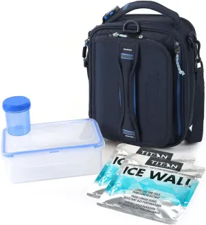 Generic Titan Deep Freeze Fridge Cold Expandable Lunch Pack - Royal/Navy Blue | Includes 2X 250g High Performance Ice Walls | Insulated Horizontal Design