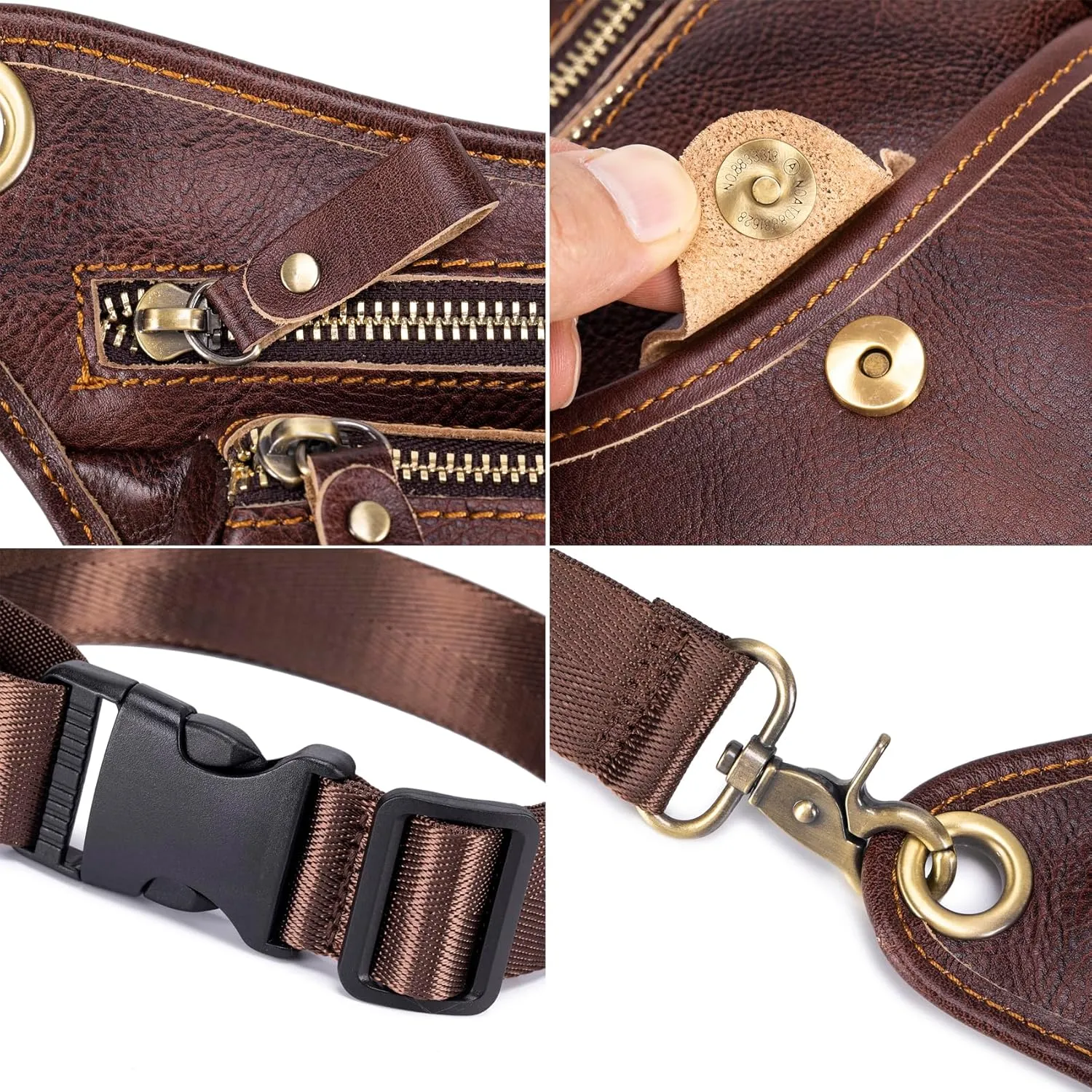 Genuine Leather Drop Leg Bag for Men Women Waist Hip Pack Messenger Shoulder Motorcycle Thigh Purse Hip Pouch Waist Fanny Pack Outdoor Sporting Hicking Pouch Belt Bumbag Coffee