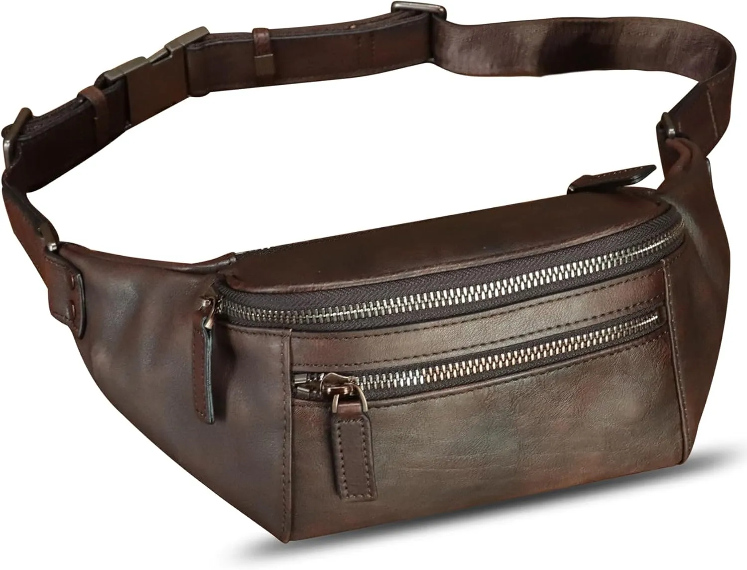 Genuine Leather Fanny Pack for Women and Men Vintage Real Leather Waist Bag Hip Bum Crossbody Sling Bag